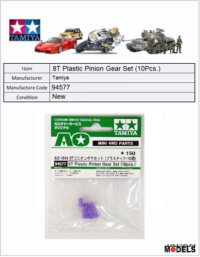 Mini 4wd plastic pinion - plastic,