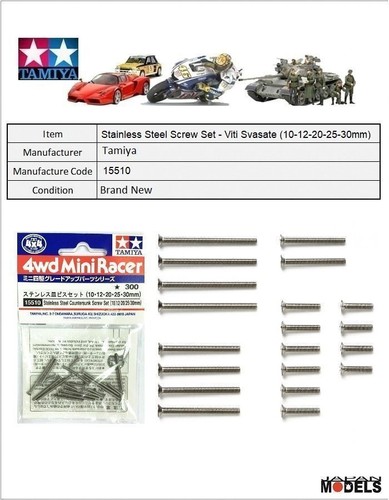 Mini 4wd countersunk screw set - 4wd,