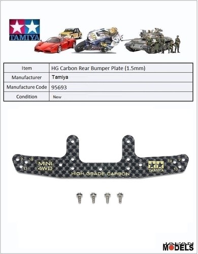 Mini 4wd carbon rear bumper - carbon,